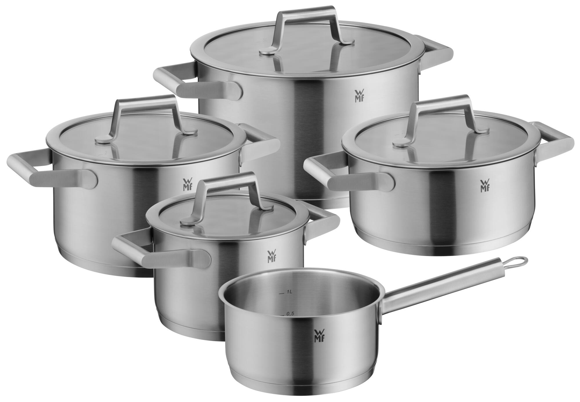 Set di 5 pentole Astoria, Acciaio inox