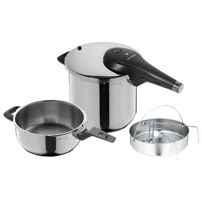 Perfect Premium One Pot pentola a pressione, Set 6.5 L e 3 L con cestello vapore