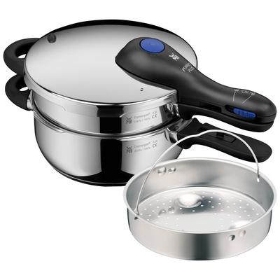 Perfect Plus  One Pot pentola a pressione, Set impilabile 6.5 L e 3 L con cestello vapore
