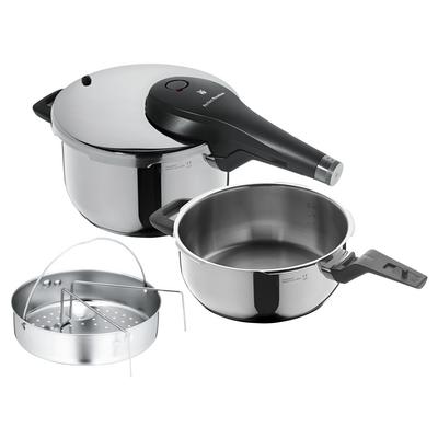Perfect Premium One Pot pentola a pressione, Set 4.5 L e 3 L con cestello vapore