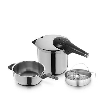 Perfect Premium One Pot pentola a pressione, Set 6.5 L e 3 L con cestello vapore